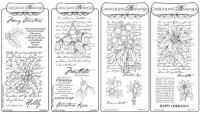 Holly,Mistletoe,Christmas Rose,Poinsettia Scripts Rubber stamps Multi-buy - DL